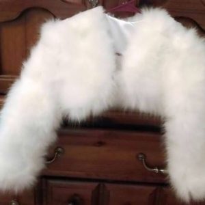 Stunning White Faux Fur Bridal Bolero Jacket